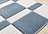 Folio Blue White Banded Rectangle Pattern Rug by Kalora