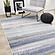 Fresco Blue White Grey Layered Distressed Rug by Kalora