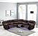 Aviator Brown Faux Leather Reclining Sectional Sofa w/LED by Galaxy Furniture