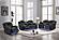 Benz Black Faux Leather Reclining Sofa, Loveseat & Chair by Galaxy Furniture