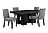 D03 Black Faux Marble Table Top Dining Table by Global Furniture