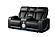 Fortuner Black Faux Leather Reclining Sofa, Loveseat & Chair by Galaxy Furniture