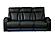 Fortuner Black Faux Leather Reclining Sofa w/LED by Galaxy Furniture