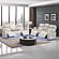 Fortuner Ice Faux Leather Reclining Sofa & Loveseat by Galaxy Furniture