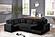 Grande Black Velvet Sectional Sofa by Galaxy Furniture
