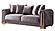 Impreza Silver Thick Velvet Fabric Upholstered Sofa by Galaxy Furniture