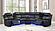 Lacrosse Black Leather Power Recliner Sectional Sofa by Galaxy Furniture