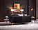 Majestic Black Solid Wood & Velvet Fabric Loveseat by Galaxy Furniture