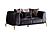 Majestic Black Solid Wood & Velvet Fabric Loveseat by Galaxy Furniture