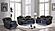Benz Black Faux Leather Sofa by Galaxy Furniture
