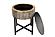 T1216 Rustic Vintage Wooden Round Storage End Table by Galaxy Furniture