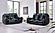 U0700 Blanche Black/Velvet Power Console Reclining Loveseat w/LED by Global Furniture
