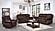 U2200 Domino Coffee Microfiber Power Reclining Console Loveseat w/Power Switch by Global Furniture