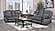 U2200 Domino Granite/Black Microfiber Power Reclining Sofa by Global Furniture