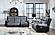 U5914 Grey/Black Reclining Sofa & Console Reclining Loveseat, Recliner by Global Furniture