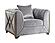 Velencia Silver Velvet Fabric Upholstery Chair by Galaxy Furniture