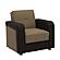 Harmony Brown Chenille/PU Convertible Armchair by Casamode