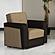Harmony Brown Chenille/PU Convertible Armchair by Casamode