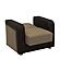 Harmony Brown Chenille/PU Convertible Armchair by Casamode