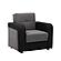 Harmony Gray Chenille/PU Convertible Armchair by Casamode