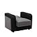 Harmony Gray Chenille/PU Convertible Armchair by Casamode