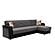 Harmony Gray Chenille/PU Sectional Sofa Sleeper by Casamode