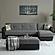 Harmony Gray Chenille/PU Sectional Sofa Sleeper by Casamode