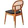 Holbeck Wicker Dining Chair with Leather Seat Set of 4, Black by LeisureMod