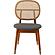 Holbeck Wicker Dining Chair with Leather Seat Set of 4, Grey by LeisureMod