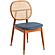 Holbeck Wicker Dining Chair with Upholstered Leather Seat, Navy Blue by LeisureMod