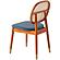 Holbeck Wicker Dining Chair with Upholstered Leather Seat, Navy Blue by LeisureMod