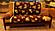Futon Set - Queen Size - Hokkaido Antique Mahogany Frame, Mattress w/Removable Solid Cover