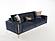Carlino 3 Seat Sleeper Sofa Bed Napoly Navy Blue by Bellona