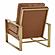 Jefferson Leather Modern Design Accent Armchair With Elegant Gold Frame, Cognac Tan by LeisureMod