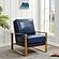 Jefferson Leather Modern Design Accent Armchair With Elegant Gold Frame, Navy Blue by LeisureMod