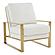 Jefferson Leather Modern Design Accent Armchair With Elegant Gold Frame, White by LeisureMod