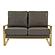Jefferson - Leather Loveseat - Gold Frame - Grey, Grey by LeisureMod