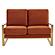 Jefferson Contemporary Modern Velvet Loveseat With Gold Frame, Orange by LeisureMod