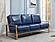 Jefferson Modern Design Leather Sofa With Gold Frame, Navy Blue by LeisureMod