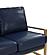 Jefferson Modern Design Leather Sofa With Gold Frame, Navy Blue by LeisureMod