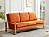 Jefferson Contemporary Modern Design Velvet Sofa With Gold Frame., Orange by LeisureMod