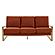 Jefferson Contemporary Modern Design Velvet Sofa With Gold Frame., Orange by LeisureMod
