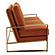 Jefferson Contemporary Modern Design Velvet Sofa With Gold Frame., Orange by LeisureMod