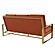 Jefferson Contemporary Modern Design Velvet Sofa With Gold Frame., Orange by LeisureMod