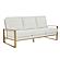 Jefferson Modern Design Leather Sofa With Gold Frame, White by LeisureMod