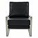 Jefferson Leather Modern Design Accent Armchair With Elegant Silver Frame, Black by LeisureMod