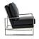 Jefferson Leather Modern Design Accent Armchair With Elegant Silver Frame, Black by LeisureMod