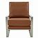 Jefferson Leather Modern Design Accent Armchair With Elegant Silver Frame, Cognac Tan by LeisureMod