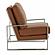 Jefferson Leather Modern Design Accent Armchair With Elegant Silver Frame, Cognac Tan by LeisureMod