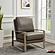 Jefferson Leather Modern Design Accent Armchair With Elegant Silver Frame, Grey by LeisureMod